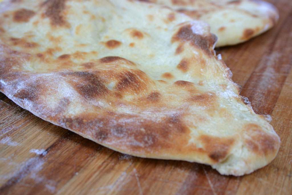 Homemade naan bread