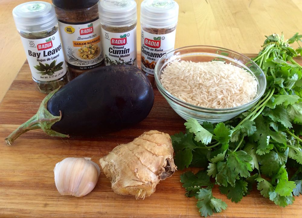 Vegetable Biryani ingredients